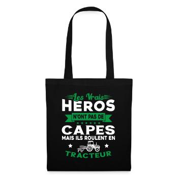 Tracteur Héros Cadeau Agriculteur Humour Fermier - Sac en tissu - noir - Devant