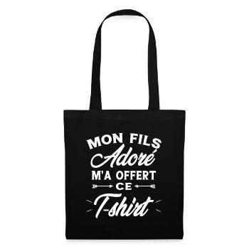 Mon Fils Adoré Humour Maman / Papa Cadeau - Sac en tissu - noir - Devant