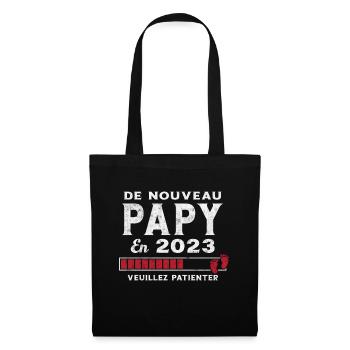 De Nouveau Papy en 2023 Cadeau Futur Papy - Sac en tissu - noir - Devant