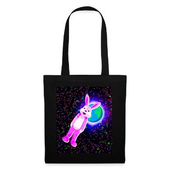 Easter bunny with pink fur in space - Tote Bag - black - Front