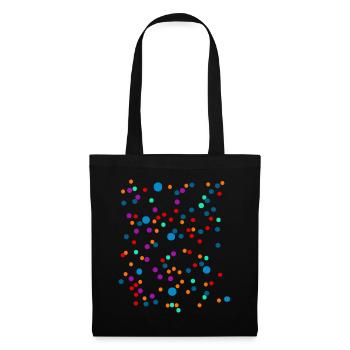 Points de couleur points colorés - Sac en tissu - noir - Devant