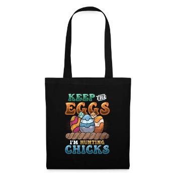 Gardez les œufs que je chasse poussins drôle adulte - Sac en tissu - noir - Devant