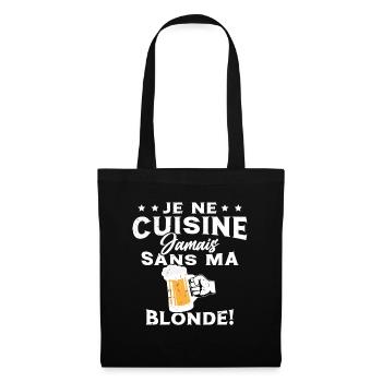 Je Ne Cuisine Jamais Sans Ma Blonde Humour - Sac en tissu - noir - Devant