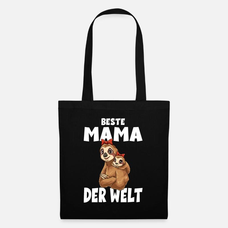 Beste Mama der Welt Muttertag Mutter Faultier für - Stoffbeutel - Schwarz