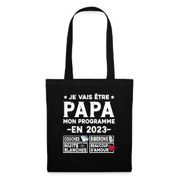 Je vais être papa mon programme en 2023 - Sac en tissu - noir - Devant