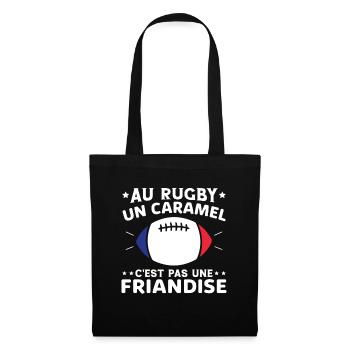 Au Rugby Un Caramel C'est Pas Une Friandise - Sac en tissu - noir - Devant