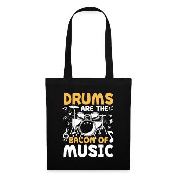 Drums Are The Bacon Of Music - Stoffbeutel - Schwarz - Vorne