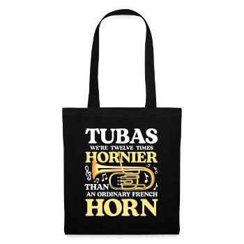 Tubas We're Twelve Times Hornier Than French Horn - Stoffbeutel - Schwarz - Vorne