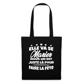 Team Mariée Enterrement de vie de Jeune Fille - Sac en tissu - noir - Devant