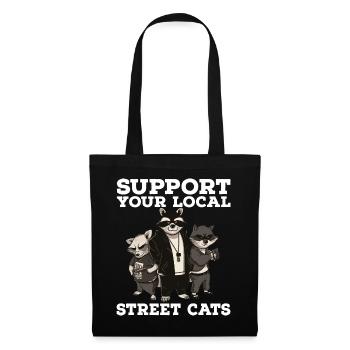 Support Your Local Street Cats Raccoon Opossum - Tote Bag - black - Front