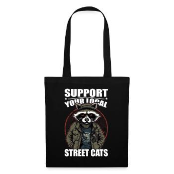 Support Your Local Street Cats Raccoon Opossum - Tote Bag - black - Front
