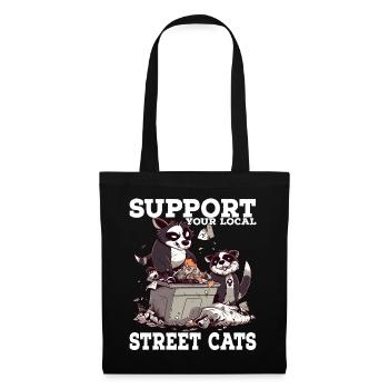 Support Your Local Street Cats Raccoon Opossum - Tote Bag - black - Front