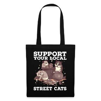 Support Your Local Street Cats Raccoon Opossum - Tote Bag - black - Front