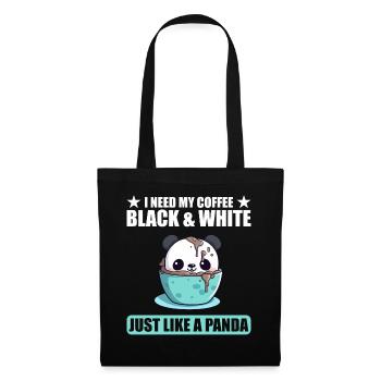 J’ai besoin de mon café noir et blanc comme un panda - Sac en tissu - noir - Devant