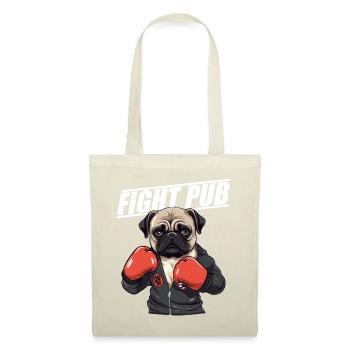 Fight Pub Mops mit Boxhandschuhen - Stoffbeutel - Natur - Vorne