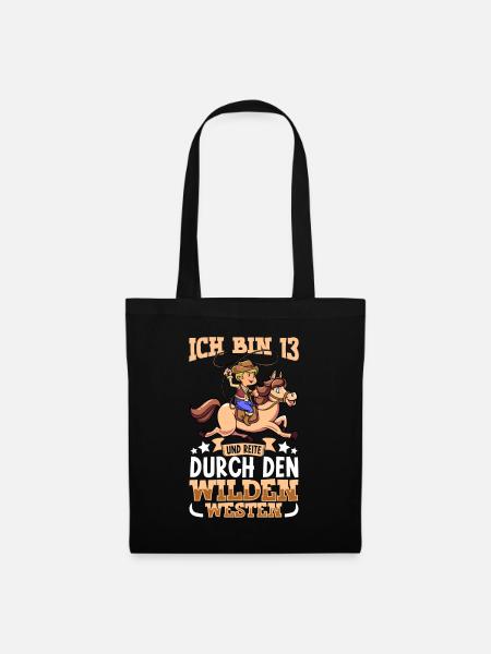 Ich bin 13 - Jungen Cowboy - Stoffbeutel - Schwarz
