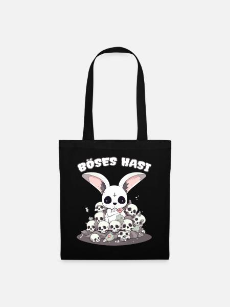 Pastel Goth Böses Hasi Pentagramm - Stoffbeutel - Schwarz