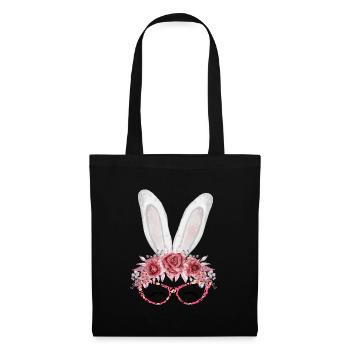 Mignonne lapine - Sac en tissu - noir - Devant