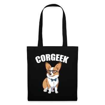 Corgi with glasses Geeks Nerds Corgis dog Corgeek - Tote Bag - black - Front