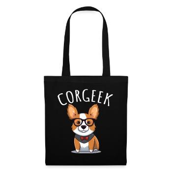 Corgi with glasses Geeks Nerds Corgis dog Corgeek - Tote Bag - black - Front
