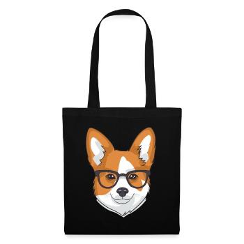 Corgi with glasses Geeks Nerds Corgis dog Corgeek - Tote Bag - black - Front