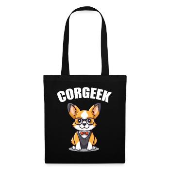 Corgi with glasses Geeks Nerds Corgis dog Corgeek - Tote Bag - black - Front