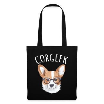 Corgi with glasses Geeks Nerds Corgis dog Corgeek - Tote Bag - black - Front