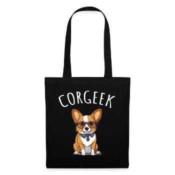 Corgi with glasses Geeks Nerds Corgis dog Corgeek - Tote Bag - black - Front