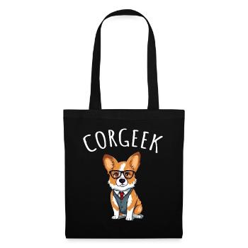 Corgi with glasses Geeks Nerds Corgis dog Corgeek - Tote Bag - black - Front