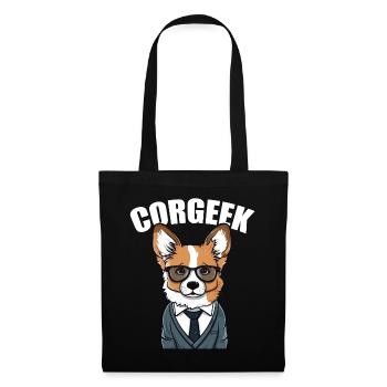 Corgi with glasses Geeks Nerds Corgis dog Corgeek - Tote Bag - black - Front