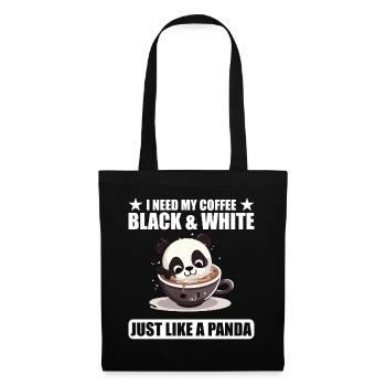 J’ai besoin de mon café noir et blanc comme un panda - Sac en tissu - noir - Devant