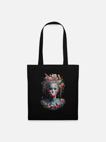 Candycore Aesthetic für Naschkatze - Stoffbeutel - Schwarz