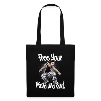 Free Your Mind And Soul Hip Hop Rap - Stoffbeutel - Schwarz - Vorne