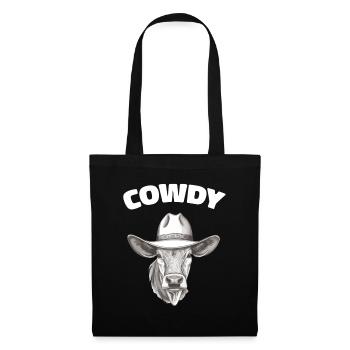 Cowdy Yall Y'all cow with hat for the cow fan - Tote Bag - black - Front