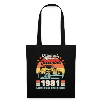 Décembre 1981 Cadeau d’anniversaire Décembre 1981 - Sac en tissu - noir - Devant