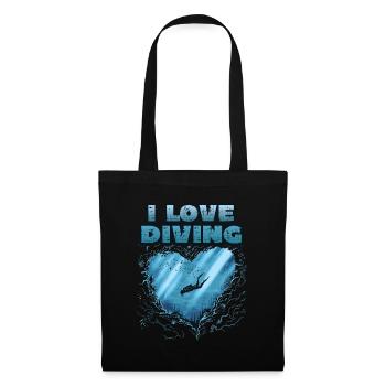 J’adore la plongée, la plongée sous-marine - Sac en tissu - noir - Devant