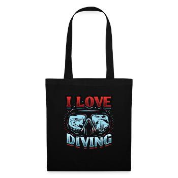 J’adore la plongée, la plongée sous-marine - Sac en tissu - noir - Devant