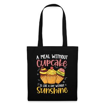 A Meal Without Cupcake Is Like A Day Without - Stoffbeutel - Schwarz - Vorne