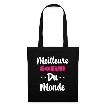 Meilleure Soeur Du Monde Humour Cadeau - Sac en tissu - noir - Devant