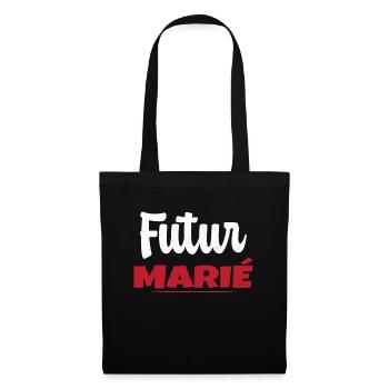 Homme Futur Marié Cadeau Humour EVG - Sac en tissu - noir - Devant