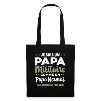 Homme Je Suis Papa Militaire Humour Cadeau soldats - Sac en tissu - noir - Devant