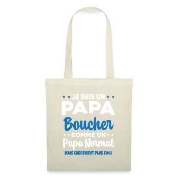 Homme Papa Boucher Humour Cadeau - Sac en tissu - nature - Devant