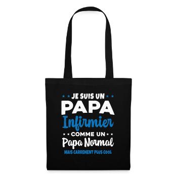 Homme Papa Infirmier Cool Humour Cadeau - Sac en tissu - noir - Devant