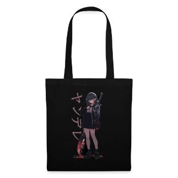 Gesugao Yandere Manga Anime Girl Character - Tote Bag - black - Front