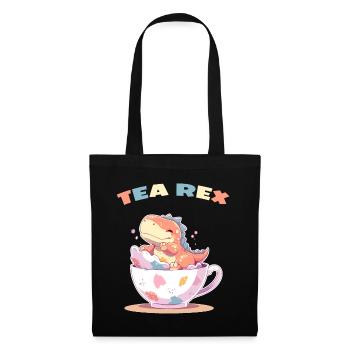 Tea Rex Sweet Dino in Teacup - Tote Bag - black - Front