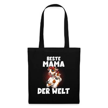 Beste Mama der Welt Muttertag Mutter Kuh für - Stoffbeutel - Schwarz - Vorne