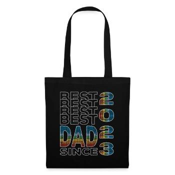Bester Papa der Welt seit 2023 Vatertag Geburtstag - Stoffbeutel - Schwarz - Vorne