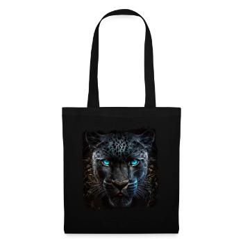 Schwarzer Panther Großkatze - Stoffbeutel - Schwarz - Vorne