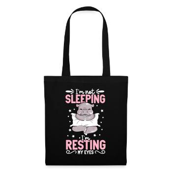 Je ne dors pas - hippopotame - Sac en tissu - noir - Devant