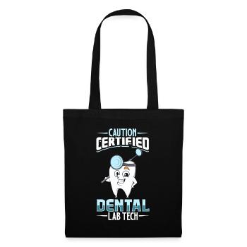 Technicien dentaire certifié - Sac en tissu - noir - Devant